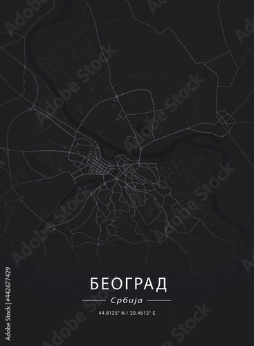 Map of Belgrade, Serbia