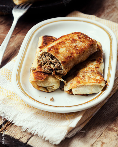 traditional crepes with meat