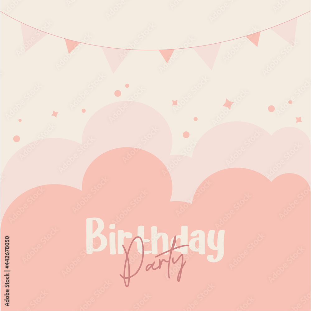 invitation to a birthday party in pastel colors