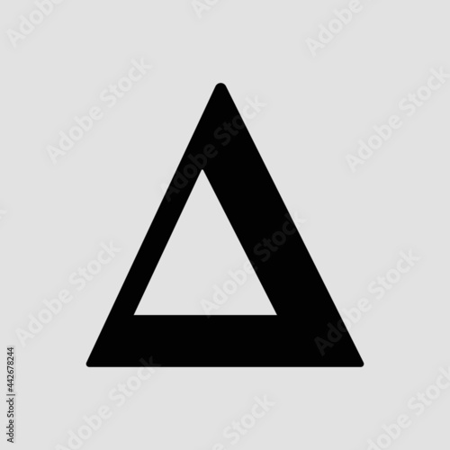 Delta greek letter vector illustration. Covid delta variant black icon isolated on white background