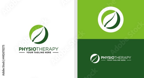 PHYSIO THERAPY LOGO LEAF SOPHISTICATED EDITABLE