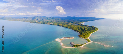 Aerial View of Pak Weep Beach and Coconut Beach of Khao Lak, Thailand