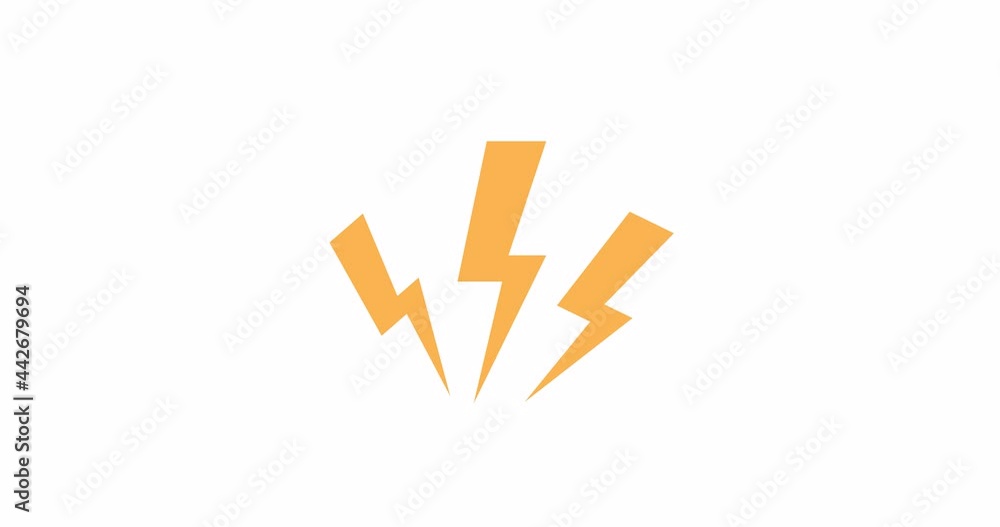 Flash of lightning. Electric discharge or anger concept. 4K animation with alpha channel Flash of lightning. Electric discharge or anger concept. 4K animation with alpha channel