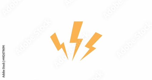 Flash of lightning. Electric discharge or anger concept. 4K animation with alpha channel