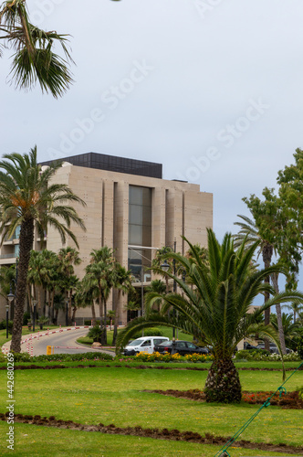 20.06.2021: Morocco, Tangier: Mövenpick Hotel & Casino Malabata, mini palm, park in hotel view © Алеся Макаревич