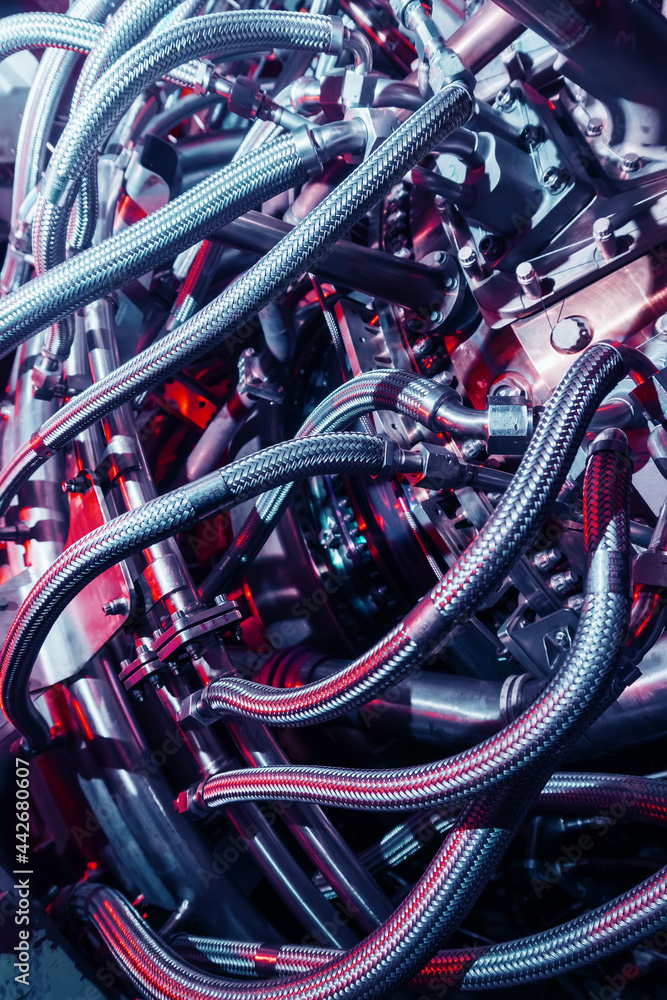 Parts of the operational gas turbine engine of a jet aircraft Parts of the operational gas turbine engine of a jet aircraft