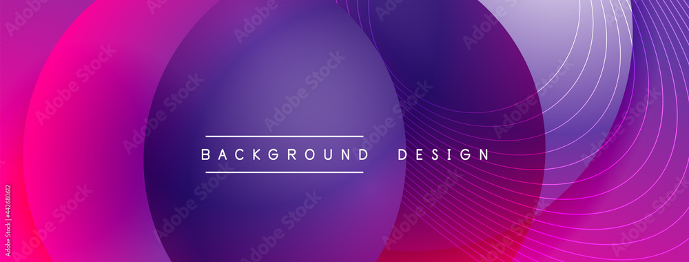 Gradient circles with shadows. Vector techno abstract background. Modern overlapping forms wallpaper background, design template Gradient circles with shadows. Vector techno abstract background. Modern overlapping forms wallpaper background, design template