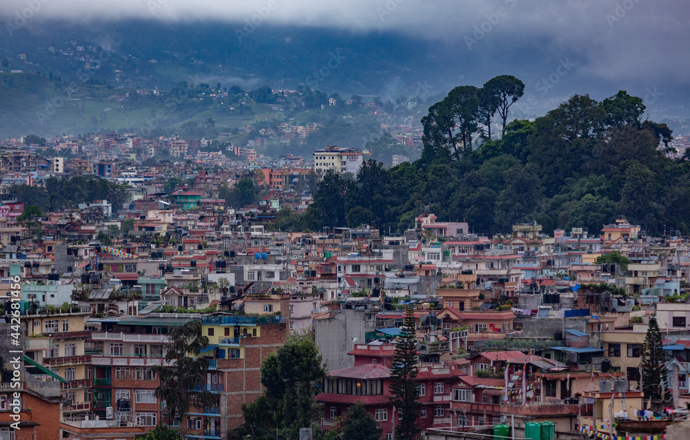  Kathmandu, Nepal Aerial view panoramic.