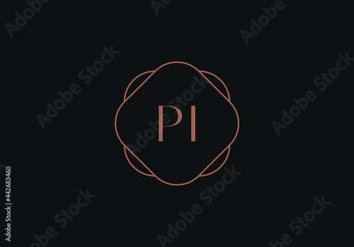 Initial letters PI logo design template