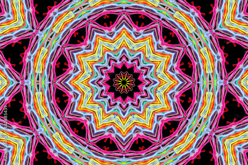 Abstract pattern from colorful threads with 3D effect Abstract pattern from colorful threads with 3D effect