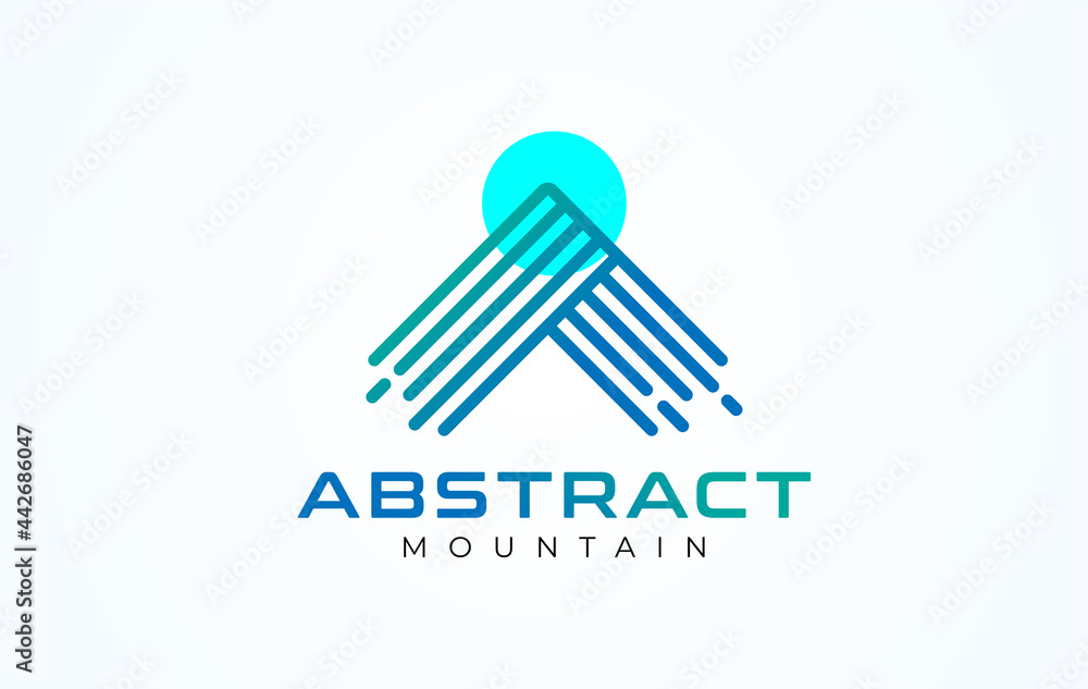 Abstract Mountain minimalist digital line design logo inspiration Abstract Mountain minimalist digital line design logo inspiration