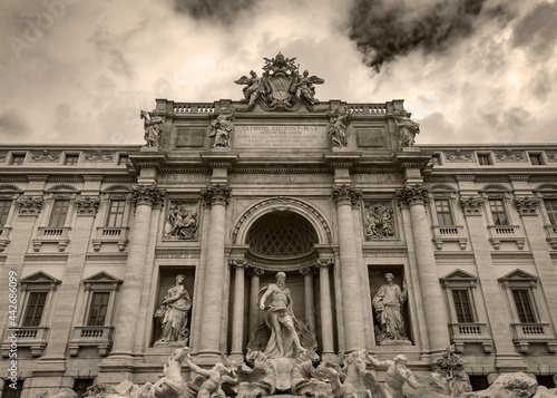Trevi fountain, the largest Baroque style fountain in the capital city of Rome and one of the most famous and beautiful fountains in the world