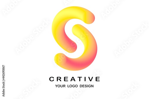 A Letter S Logo. Abstract Modern duo tone typography vector design template.