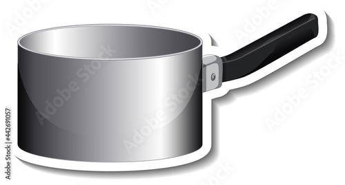 A sticker template of pot with handle isolated