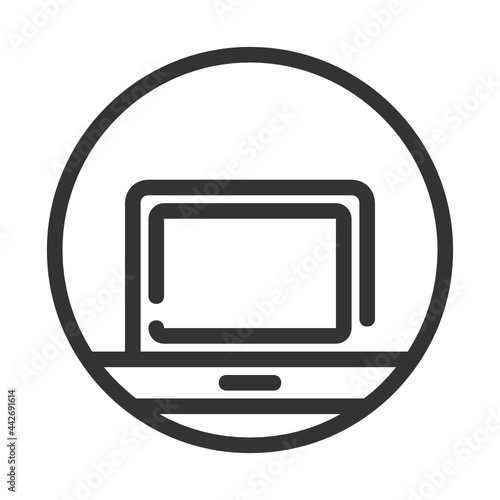Laptop , Education outline icon.