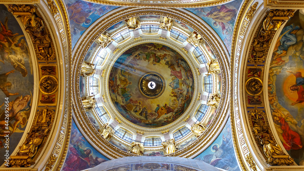 Isaac's Cathedral, interior decoration. Russia, Saint Petersburg June 2021 