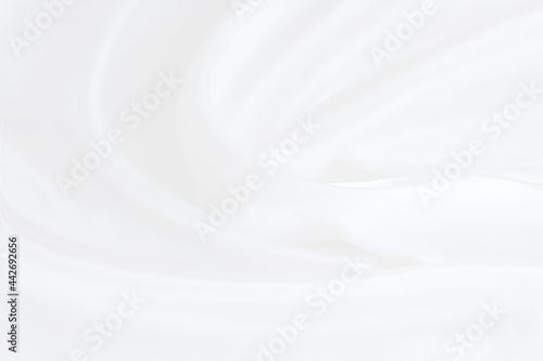 Abstract soft waves of white fabric background