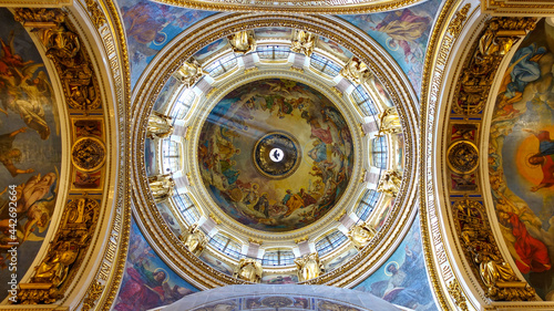 Isaac's Cathedral, interior decoration. Russia, Saint Petersburg June 2021 