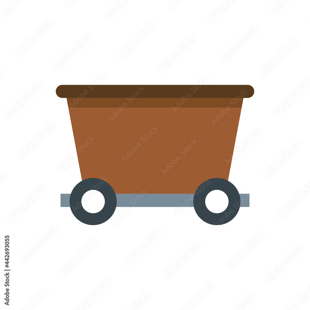 Mine cart icon vector graphic illustration Mine cart icon vector graphic illustration