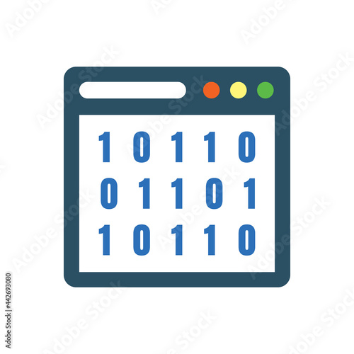 Binary bit icon vector graphic illustration