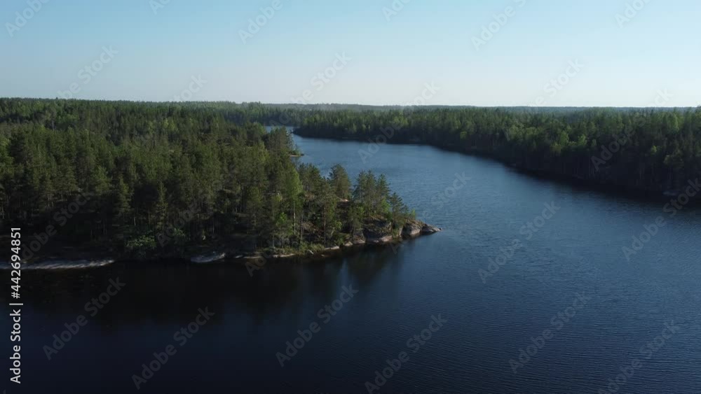 Flight over lakes and forests in Karelia in Russia. Flight over lakes and forests in Karelia in Russia.