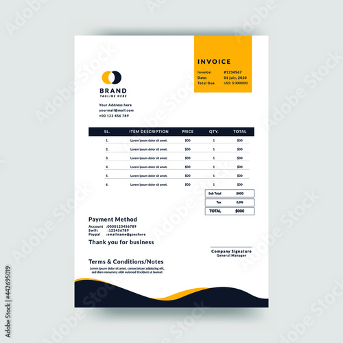 Professional Invoices Design