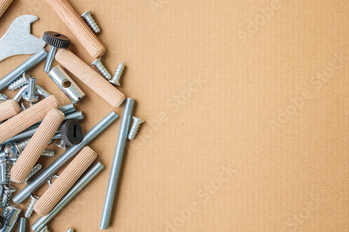 Assembly furniture tool kit with screw dowel wrench and bolt