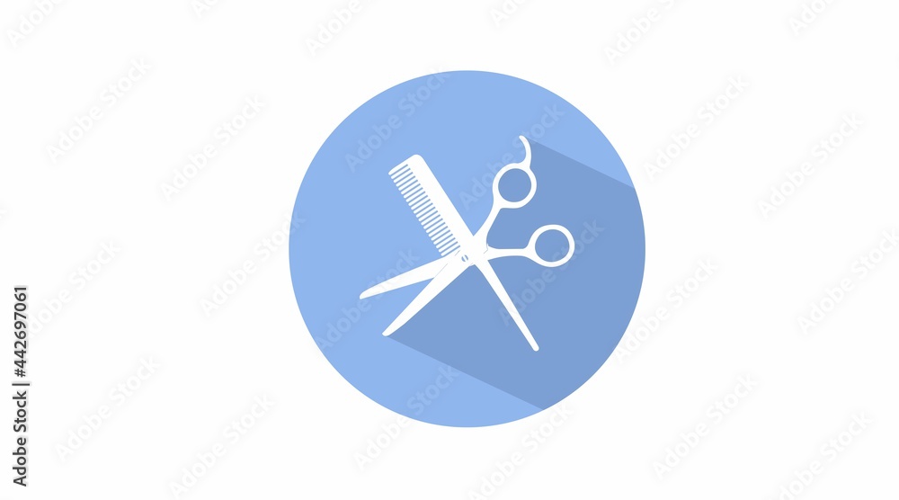 Comb and Scissors icon. Vector isolated illustration of a comb and a hairdresser scissors. Comb and Scissors icon. Vector isolated illustration of a comb and a hairdresser scissors.