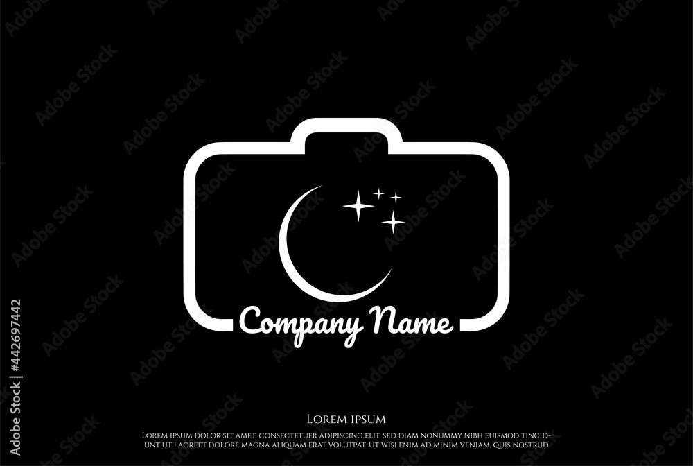 Initial Letter C Crescent Moon Light Lens Photo Photography Logo Design Vector Initial Letter C Crescent Moon Light Lens Photo Photography Logo Design Vector