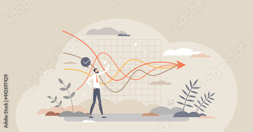 Strategic partnership and merge business for common goal tiny person concept. Company collaboration and finance assets connection together for successful and efficient work project vector illustration