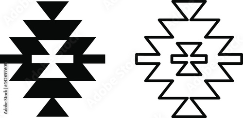 Konstfotografi Peru carpet pattern icon, vector illustration