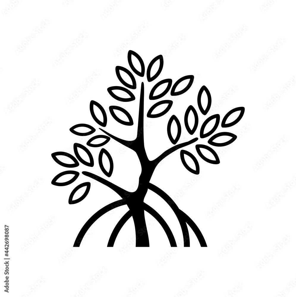 Fototapeta premium mangrove tree image, icon vector illustration