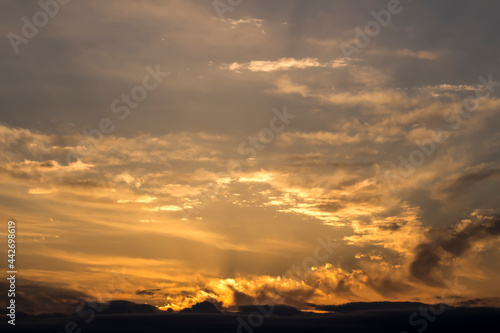 Photograph of the sunset sky as a background material © Wako