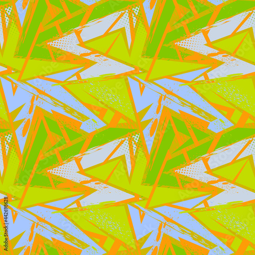 Seamless abstract urban pattern with curved geometry elements