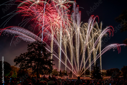 Canvas Print Fireworks in Getafe on the occasion of the patron saint festivities of the Virge
