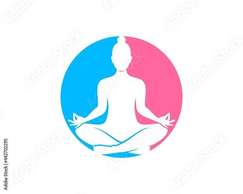 Wallpaper Mural Circle shape with women yoga inside Torontodigital.ca