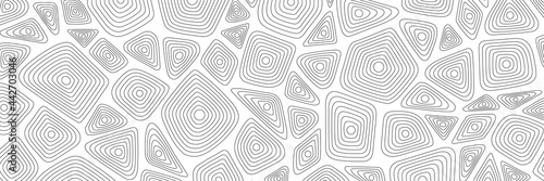 Black and white vector background, banner. Abstract geometric shapes.