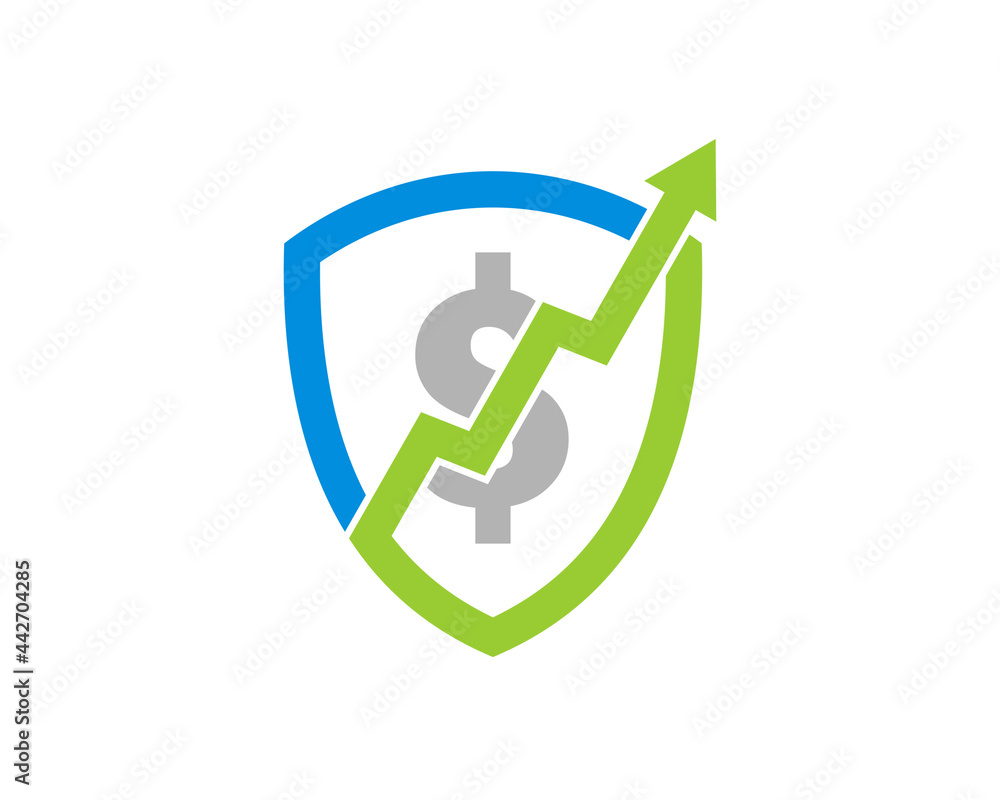 Arrow growth up in the shield protection Arrow growth up in the shield protection