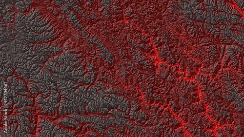 Lava Color Digital Elevation Model in Northeast of India and West of China