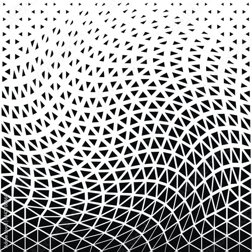 White and black halftone triangle pattern background. Abstract geometric triangle  halftone. Vector background.