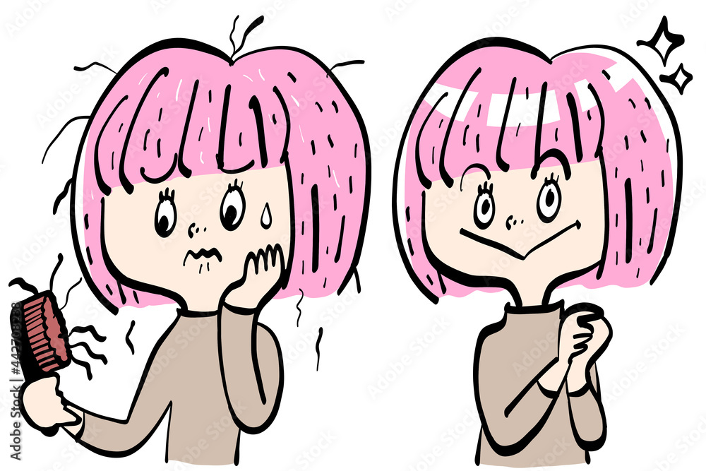 Women suffering from hair loss, thinning hair and gray hair Women suffering from hair loss, thinning hair and gray hair