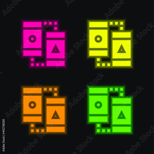 Ab Testing four color glowing neon vector icon