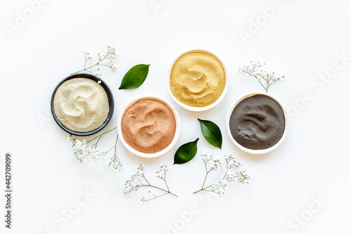 Clay mud cosmetic mask in bowl for spa beauty treatment