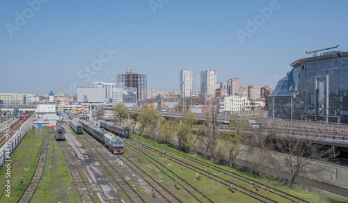  View of the Railway Square and the railway tracks on April 05; 2016 in Rostov-on-Don