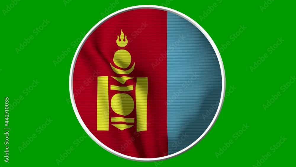 Mongolia Circular Flag Loop - Realistic 4K flag waving in the wind ...