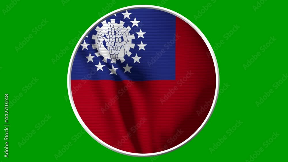 Myanmar Burma Circular Flag Loop - Realistic 4K flag waving in the wind. Seamless loop with highly detailed fabric texture. Loop ready in 4k resolution Myanmar Burma Circular Flag Loop - Realistic 4K flag waving in the wind. Seamless loop with highly detailed fabric texture. Loop ready in 4k resolution