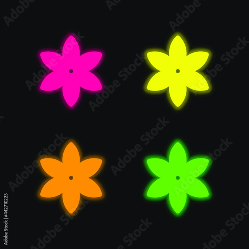 Anise four color glowing neon vector icon