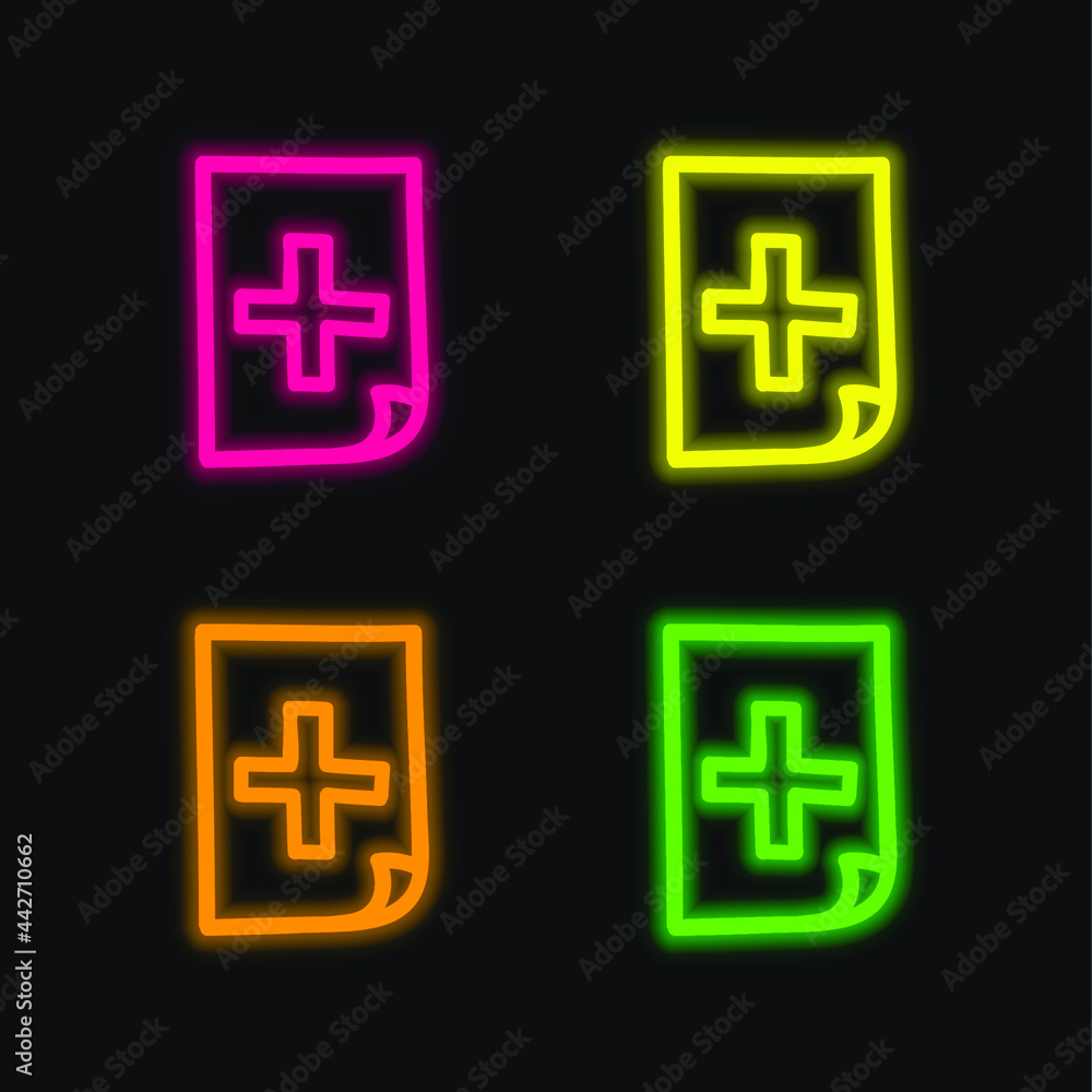 Add Text Interface Hand Drawn Symbol Outline four color glowing neon vector icon Add Text Interface Hand Drawn Symbol Outline four color glowing neon vector icon