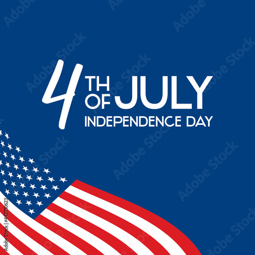 4th of July Independence Day Poster with american flag vector. United states independence day flag vector. 4th of July. Important day