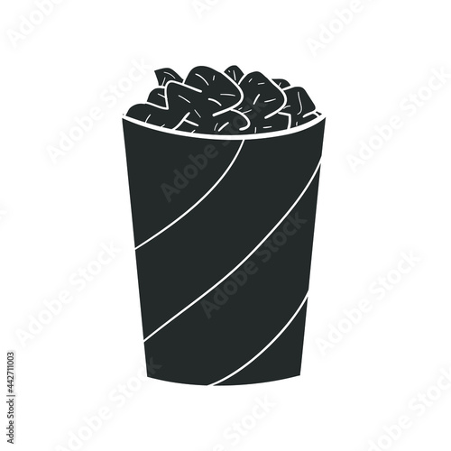 School Bin Icon Silhouette Illustration. Paper Trash Vector Graphic Pictogram Symbol Clip Art. Doodle Sketch Black Sign.